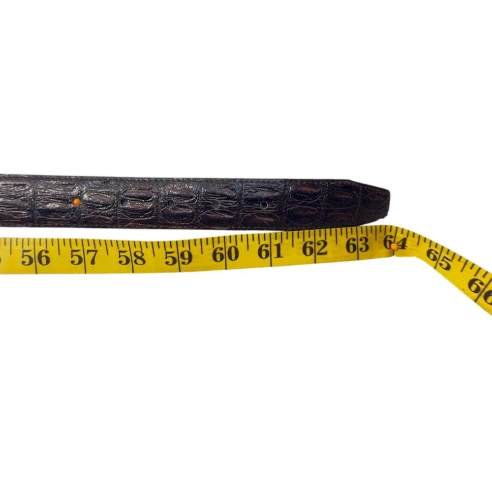 Genuine Leather Ratchet Belt XXL 64in Brown‎ Croc Embossed Big Tall Mens